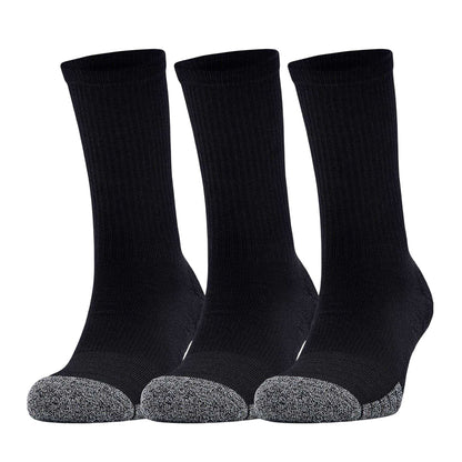 Black - Front - Under Armour Unisex Adult Crew Socks (Pack of 3)
