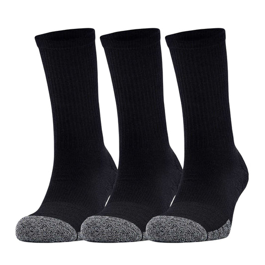 Black - Front - Under Armour Unisex Adult Crew Socks (Pack of 3)