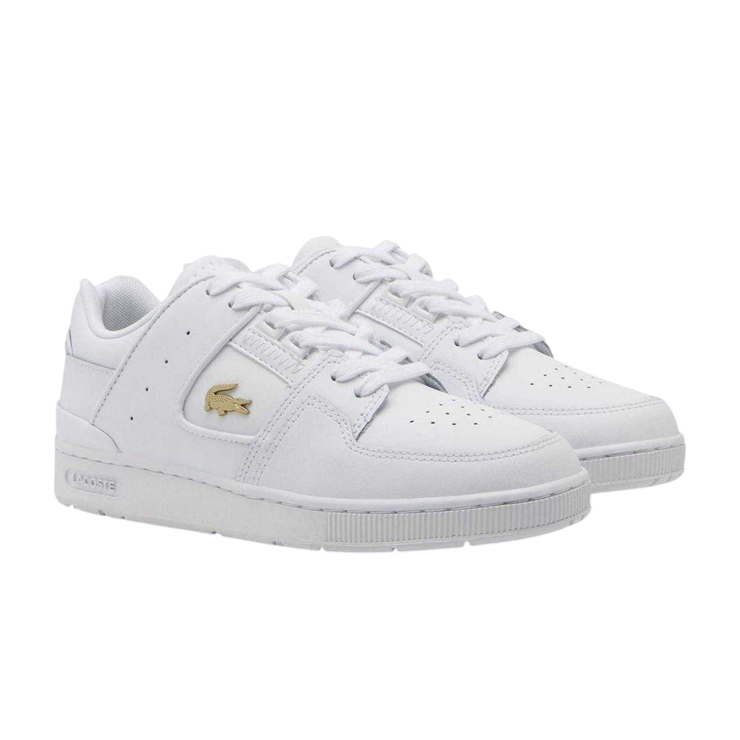 White Gold - Side - Lacoste Mens Court Cage Leather Trainers