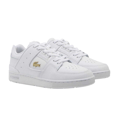 White Gold - Side - Lacoste Mens Court Cage Leather Trainers