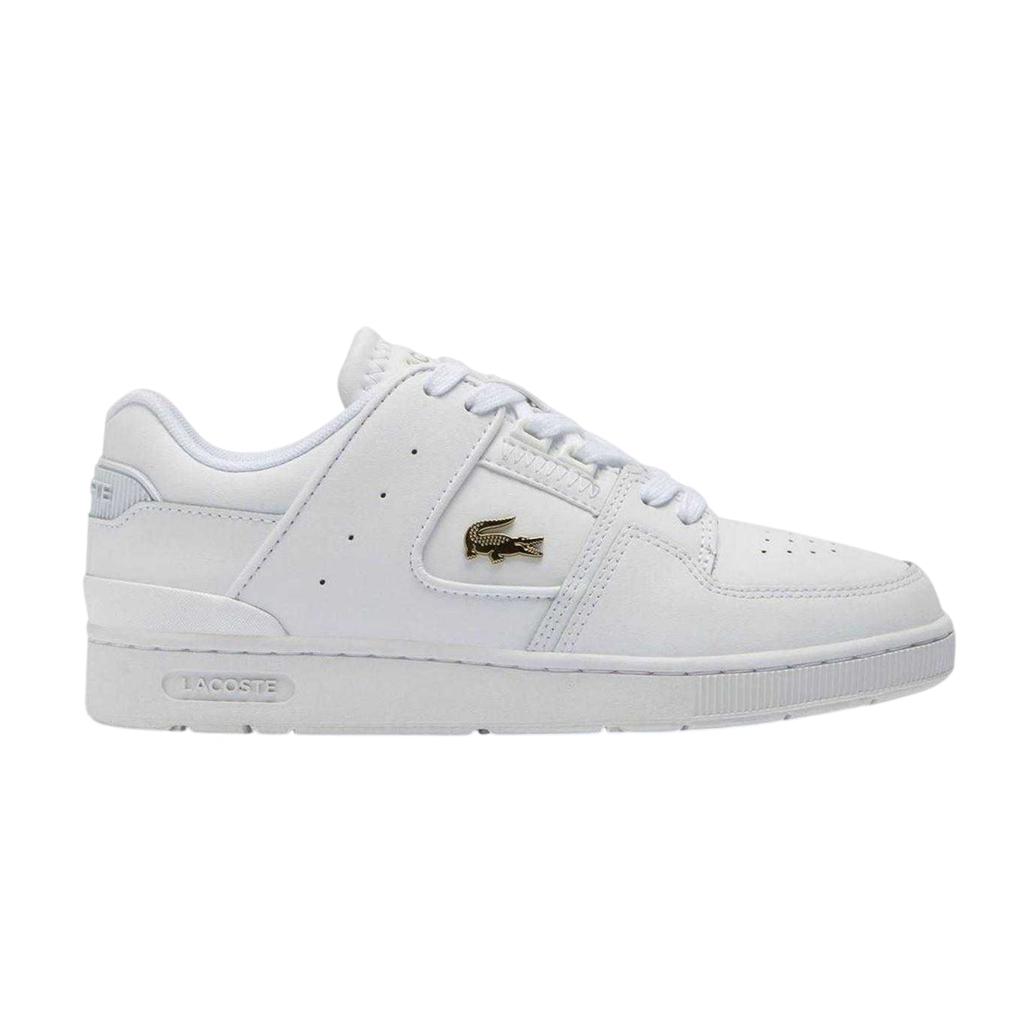 White Gold - Front - Lacoste Mens Court Cage Leather Trainers