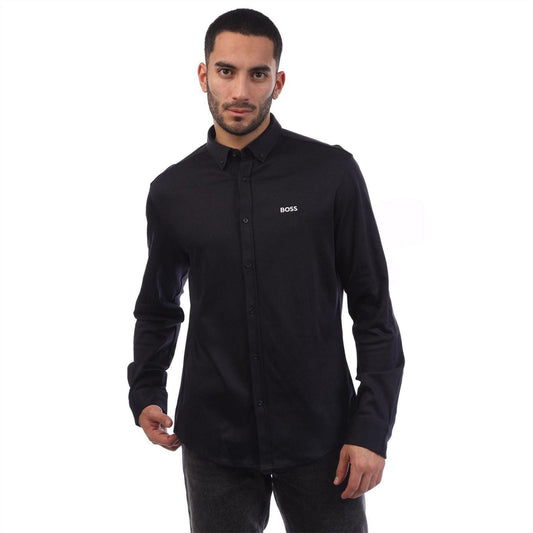 Dark Blue - Front - Boss Mens Motion Regular Shirt