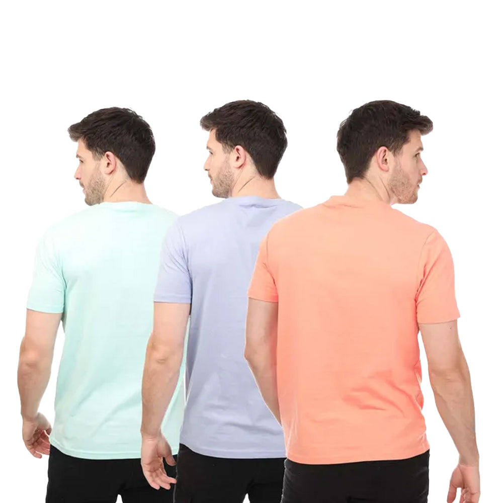 Orange-Sky Blue-Purple - Back - Nicce Mens Sanderson T-Shirt (Pack of 3)