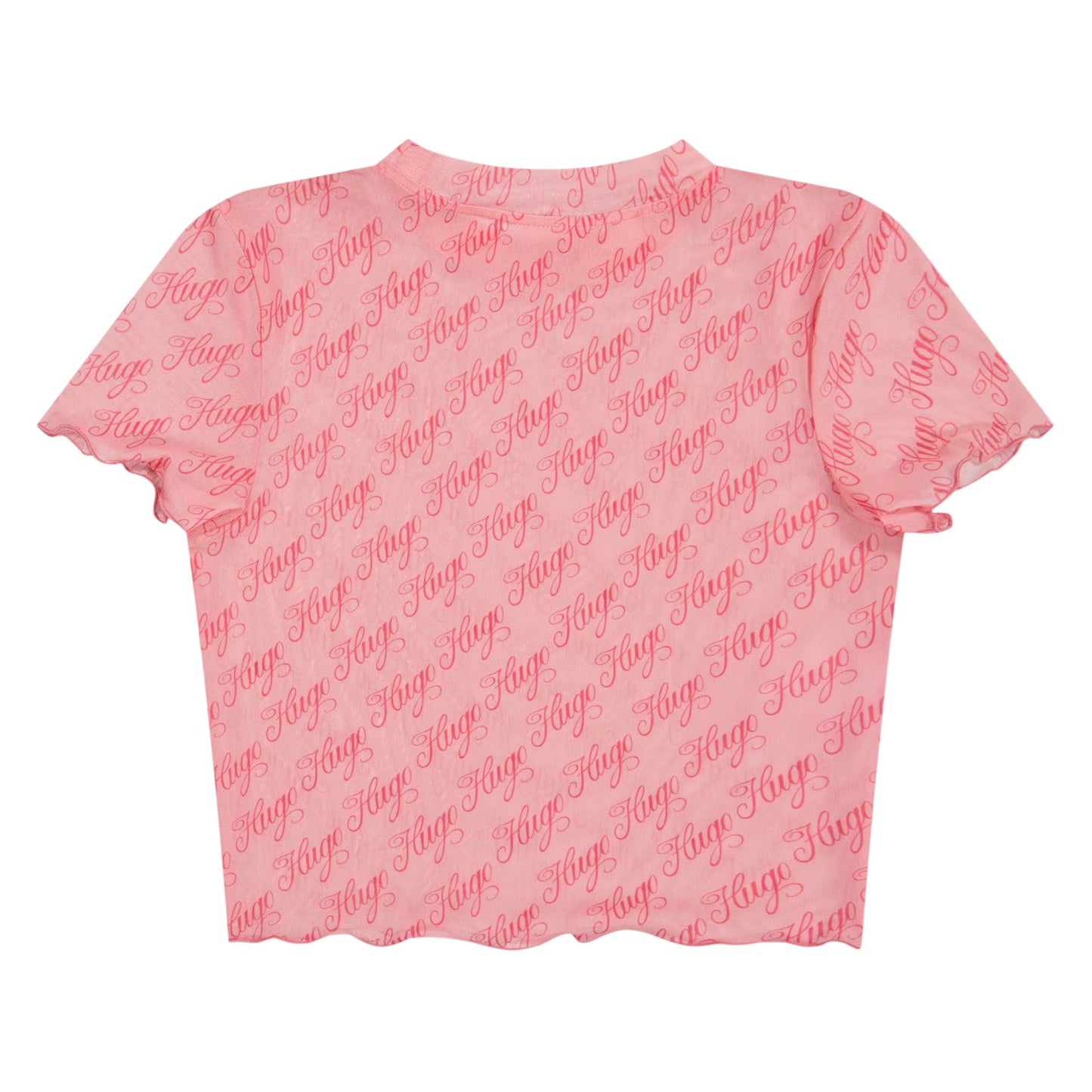 Pink - Back - Hugo Womens-Ladies Lettering Print Regular Top