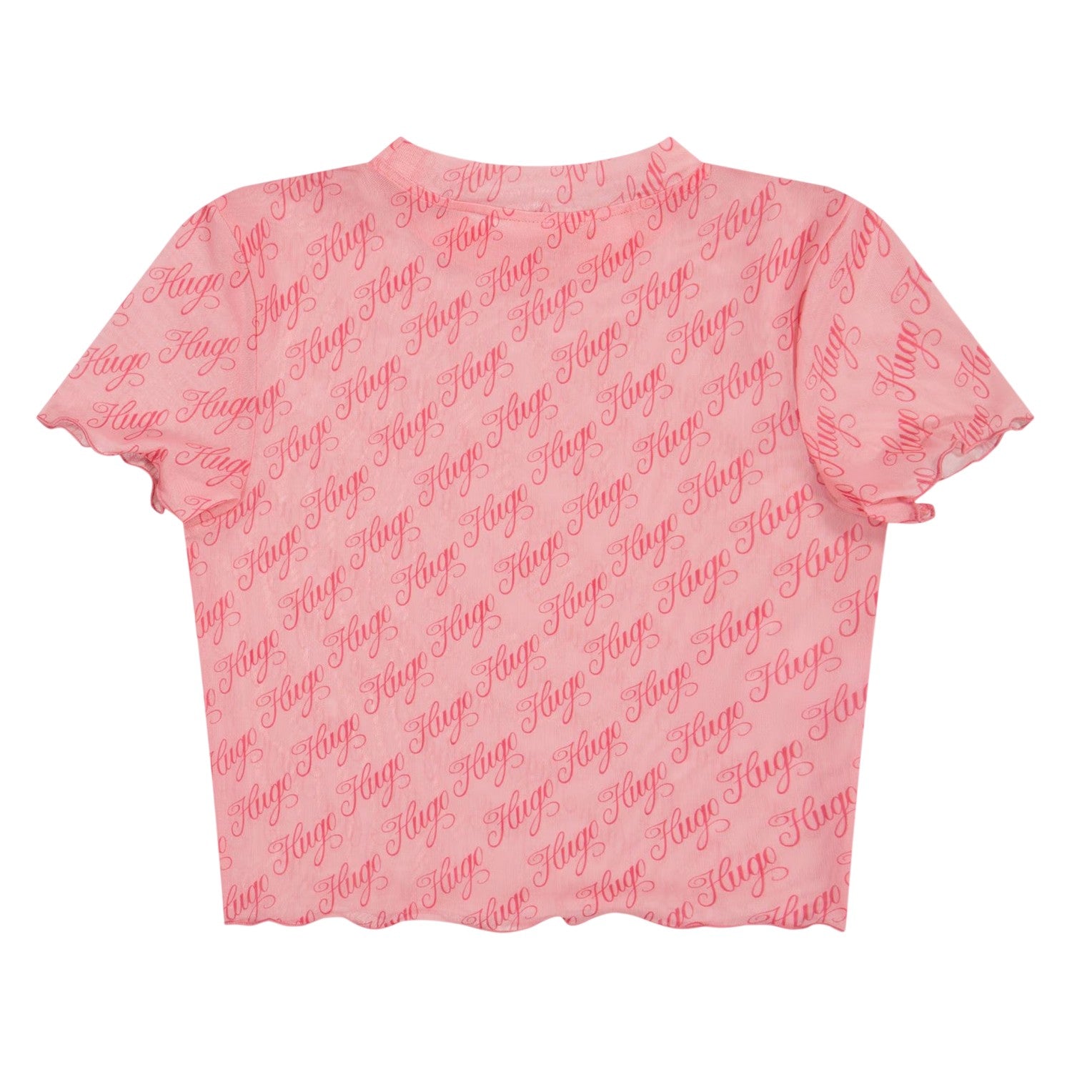 Pink - Back - Hugo Womens-Ladies Lettering Print Regular Top