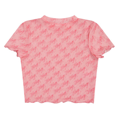 Pink - Back - Hugo Womens-Ladies Lettering Print Regular Top