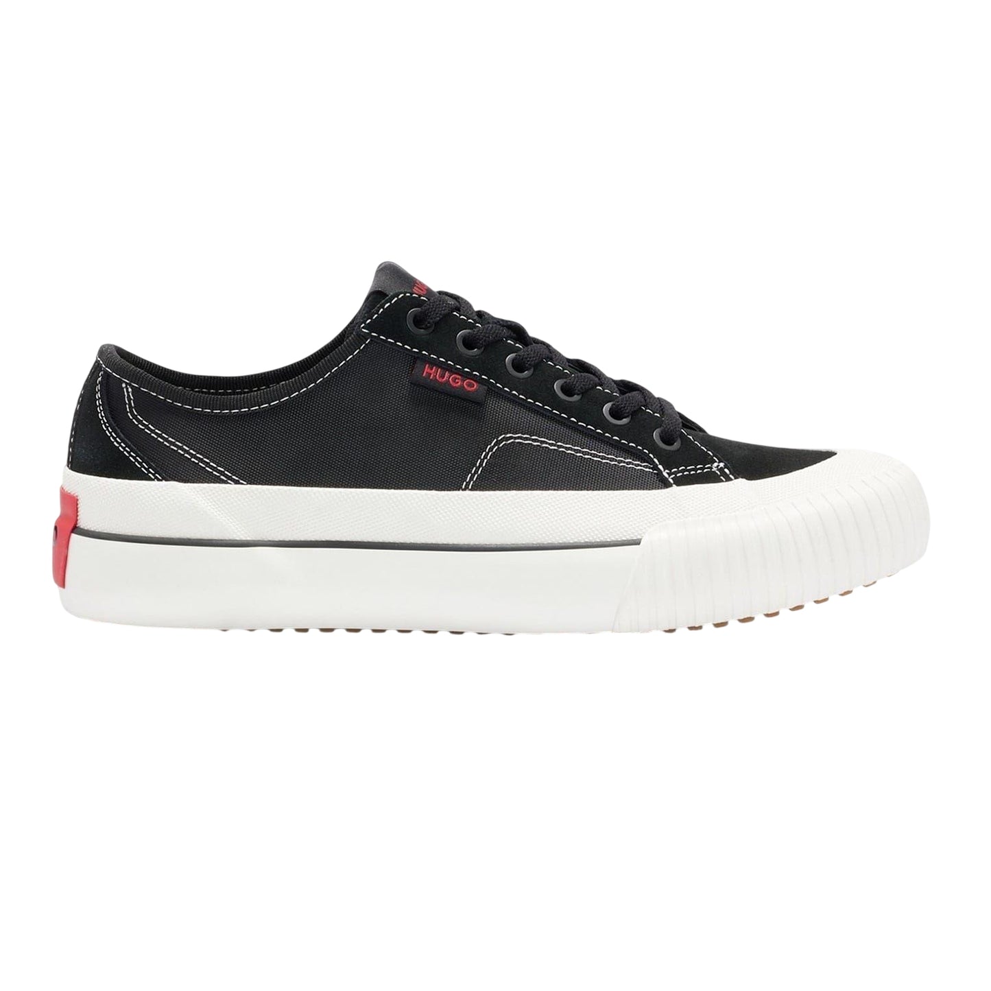 Black - Lifestyle - Hugo Mens Dyerx Canvas Low Cut Trainers
