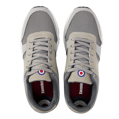 Light Grey - Lifestyle - Lambretta Mens Echo 2 Sailor Mesh Low Cut Flat Trainers