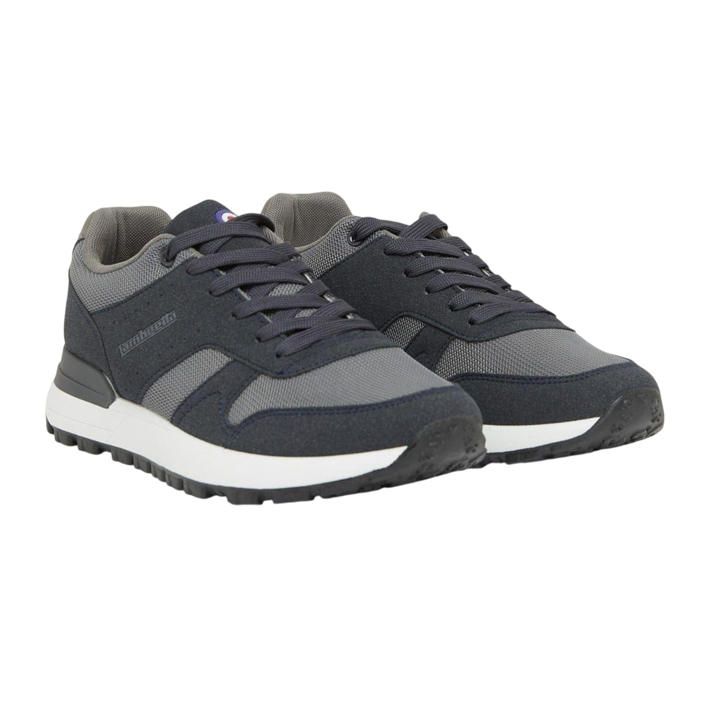 Navy-Grey - Front - Lambretta Mens Echo 2 Sailor Mesh Low Cut Flat Trainers