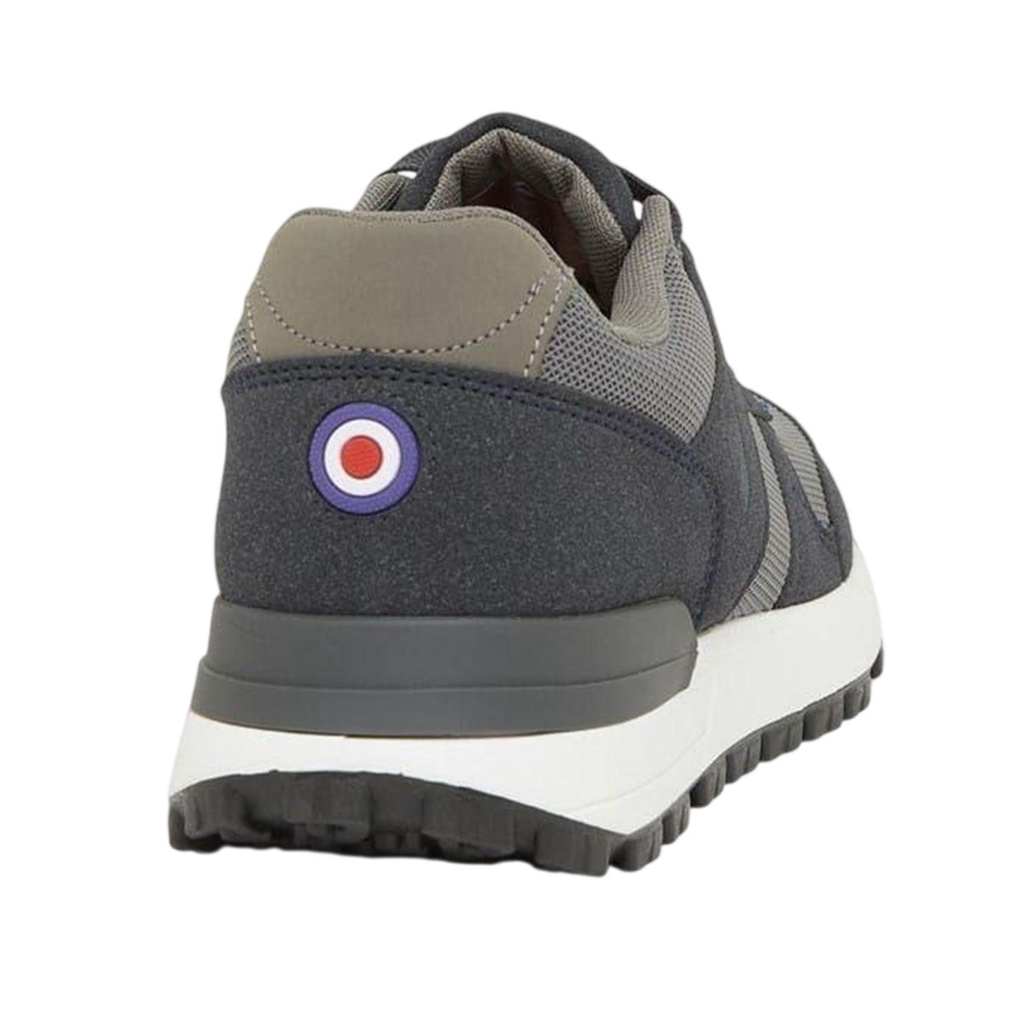 Navy-Grey - Back - Lambretta Mens Echo 2 Sailor Mesh Low Cut Flat Trainers