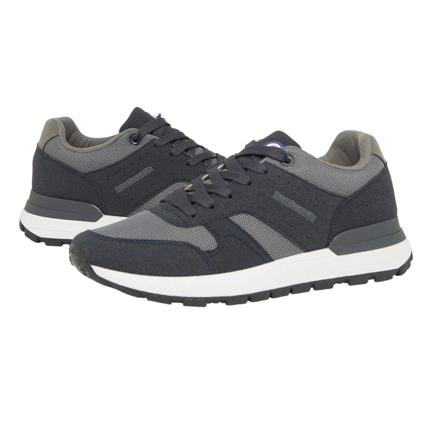 Navy-Grey - Lifestyle - Lambretta Mens Echo 2 Sailor Mesh Low Cut Flat Trainers