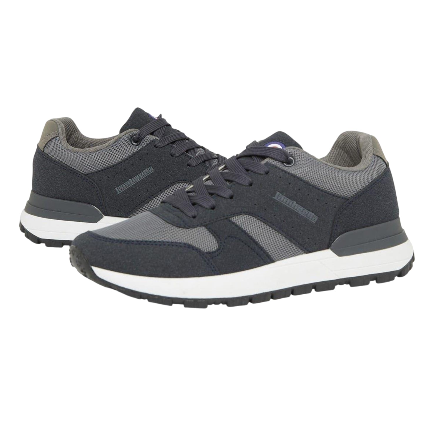 Navy-Grey - Lifestyle - Lambretta Mens Echo 2 Sailor Mesh Low Cut Flat Trainers