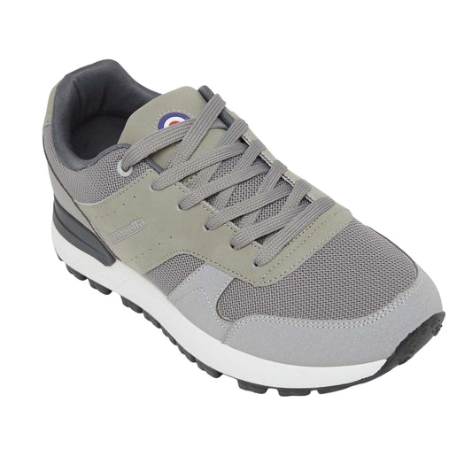 Light Grey - Front - Lambretta Mens Echo 2 Sailor Mesh Low Cut Flat Trainers