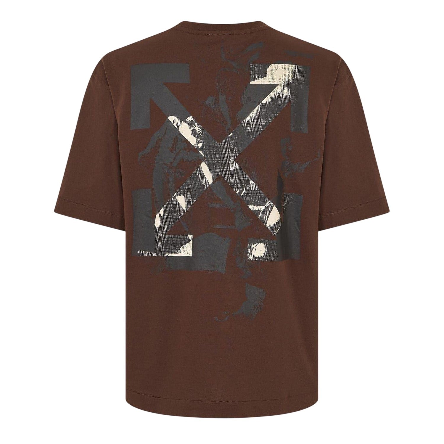 Chocolate-Cream - Back - Off-White Mens Arrow Print T-Shirt