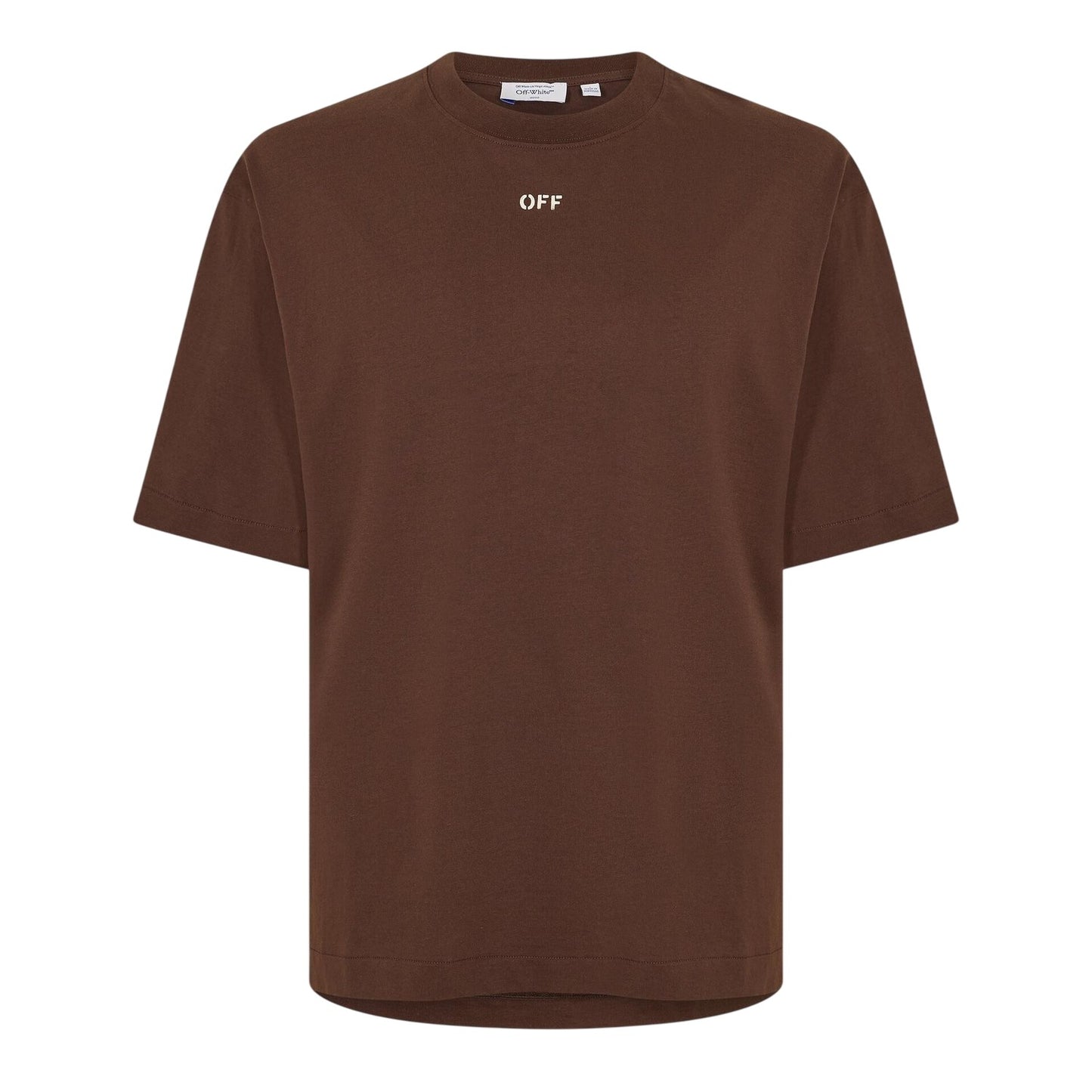 Chocolate-Cream - Front - Off-White Mens Arrow Print T-Shirt