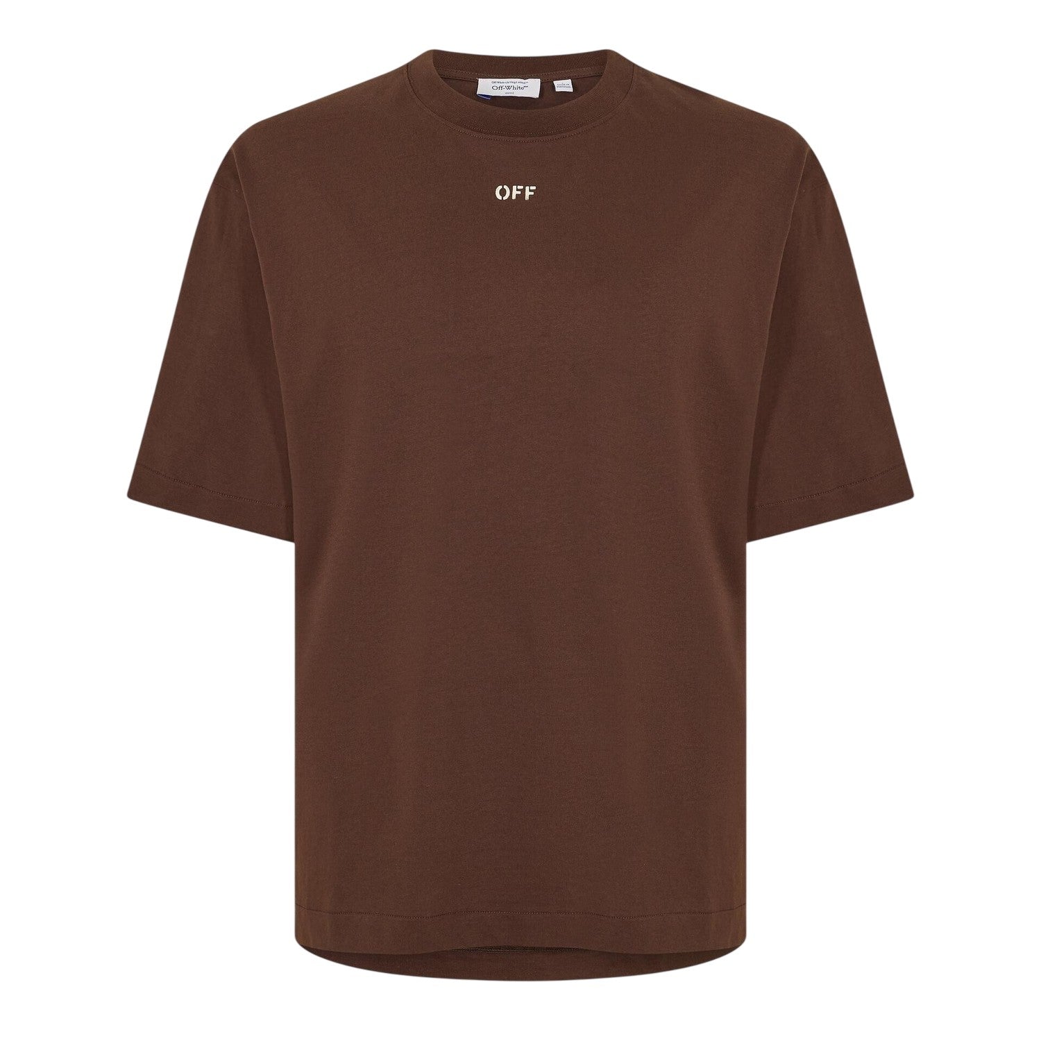 Chocolate-Cream - Front - Off-White Mens Arrow Print T-Shirt