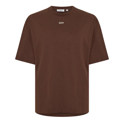 Chocolate-Cream - Front - Off-White Mens Arrow Print T-Shirt