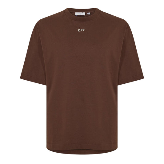 Chocolate-Cream - Front - Off-White Mens Arrow Print T-Shirt