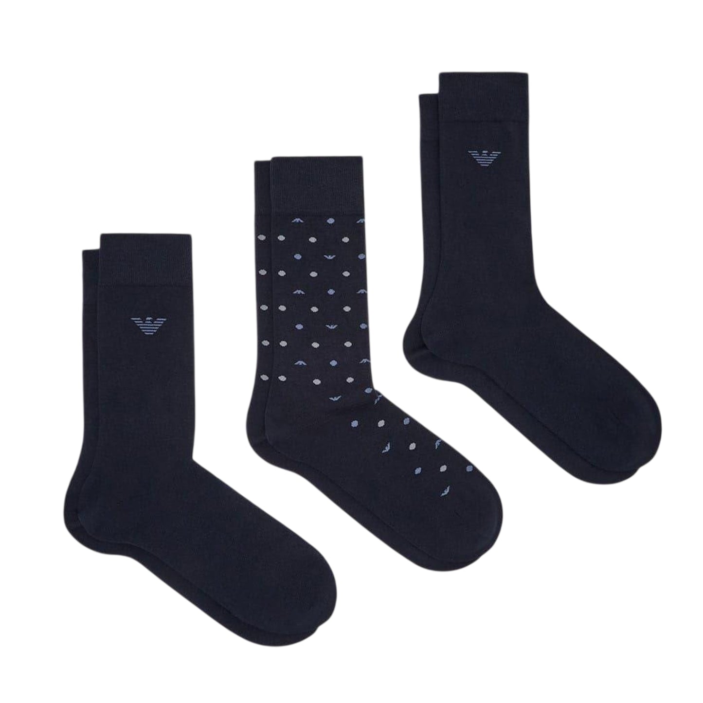 Blue - Front - Emporio Armani EA7 Mens Crew Socks (Pack of 3)