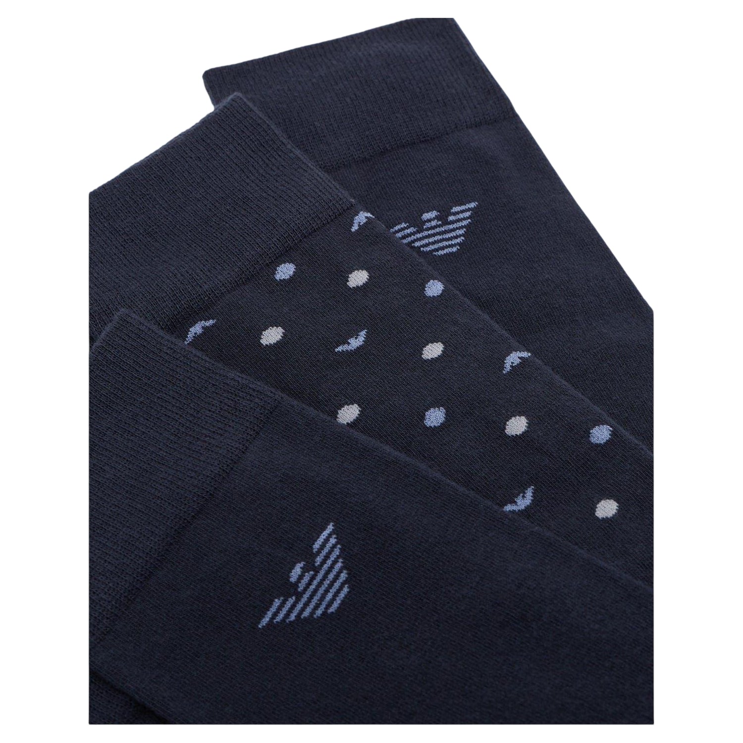 Blue - Back - Emporio Armani EA7 Mens Crew Socks (Pack of 3)
