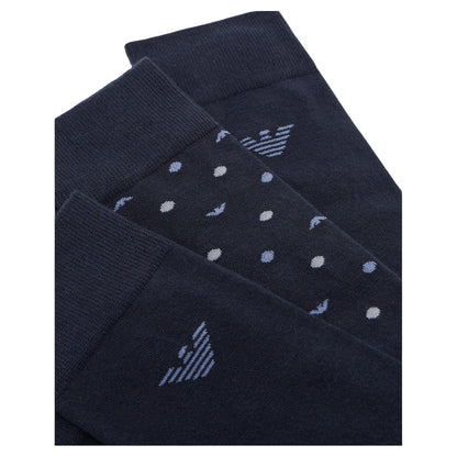 Blue - Back - Emporio Armani EA7 Mens Crew Socks (Pack of 3)