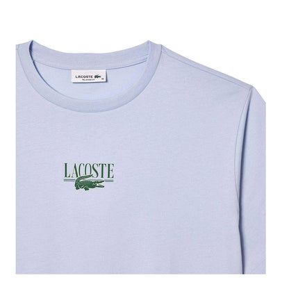 Blue - Back - Lacoste Womens-Ladies Printed Cotton Relaxed Fit T-Shirt