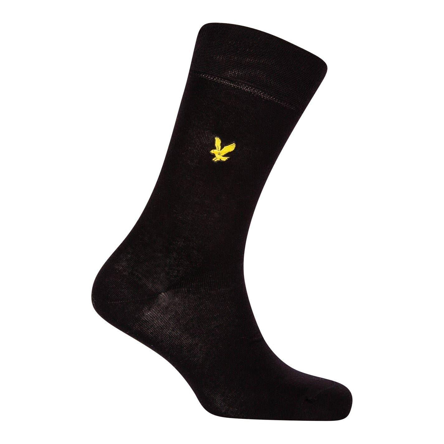 Black - Back - Lyle & Scott Mens Liam Crew Socks (Pack of 5)