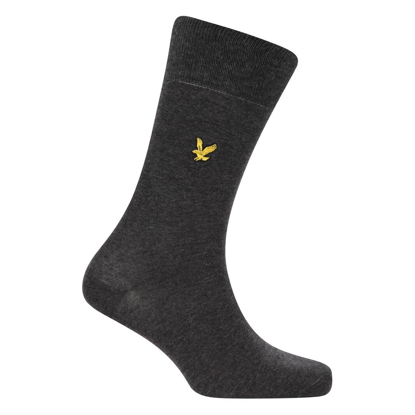 Black-Navy-Grey - Pack Shot - Lyle & Scott Mens Liam Crew Socks (Pack of 5)
