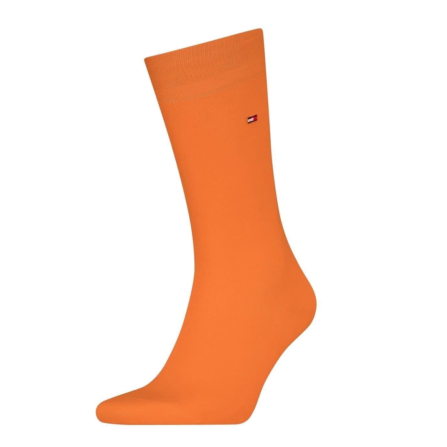 Orange - Front - Tommy Hilfiger Mens Classic Crew Socks (Pack of 3)