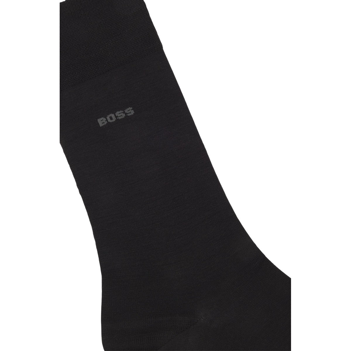 Black - Back - Boss Unisex Adult Embroidered Logo Cotton Blend Crew Socks