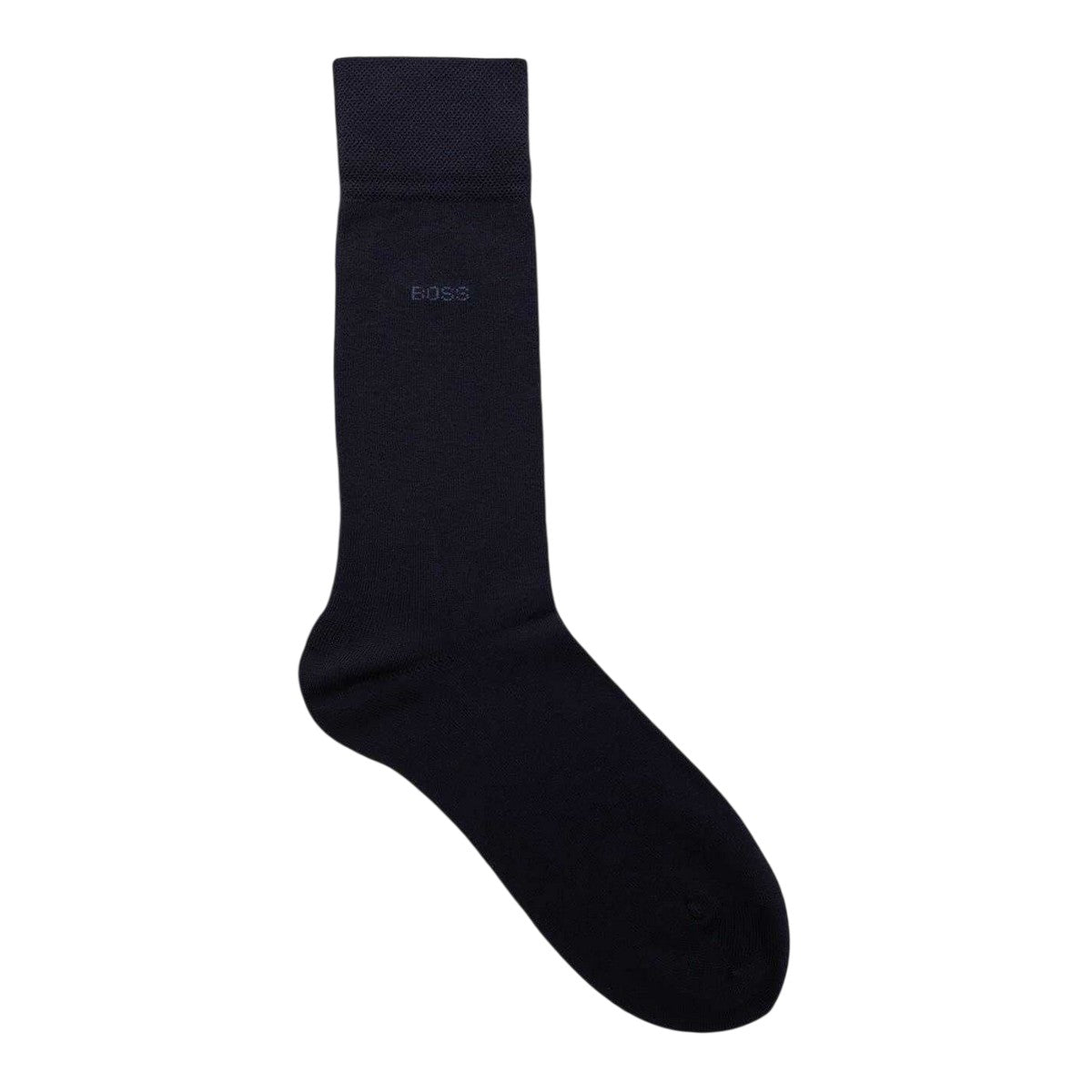 Dark Blue - Front - Boss Unisex Adult Embroidered Logo Cotton Blend Crew Socks