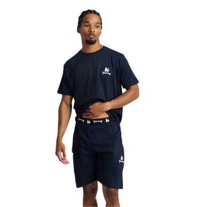 Navy - Lifestyle - Money Mens Cotton Lounge T-Shirt & Shorts Set