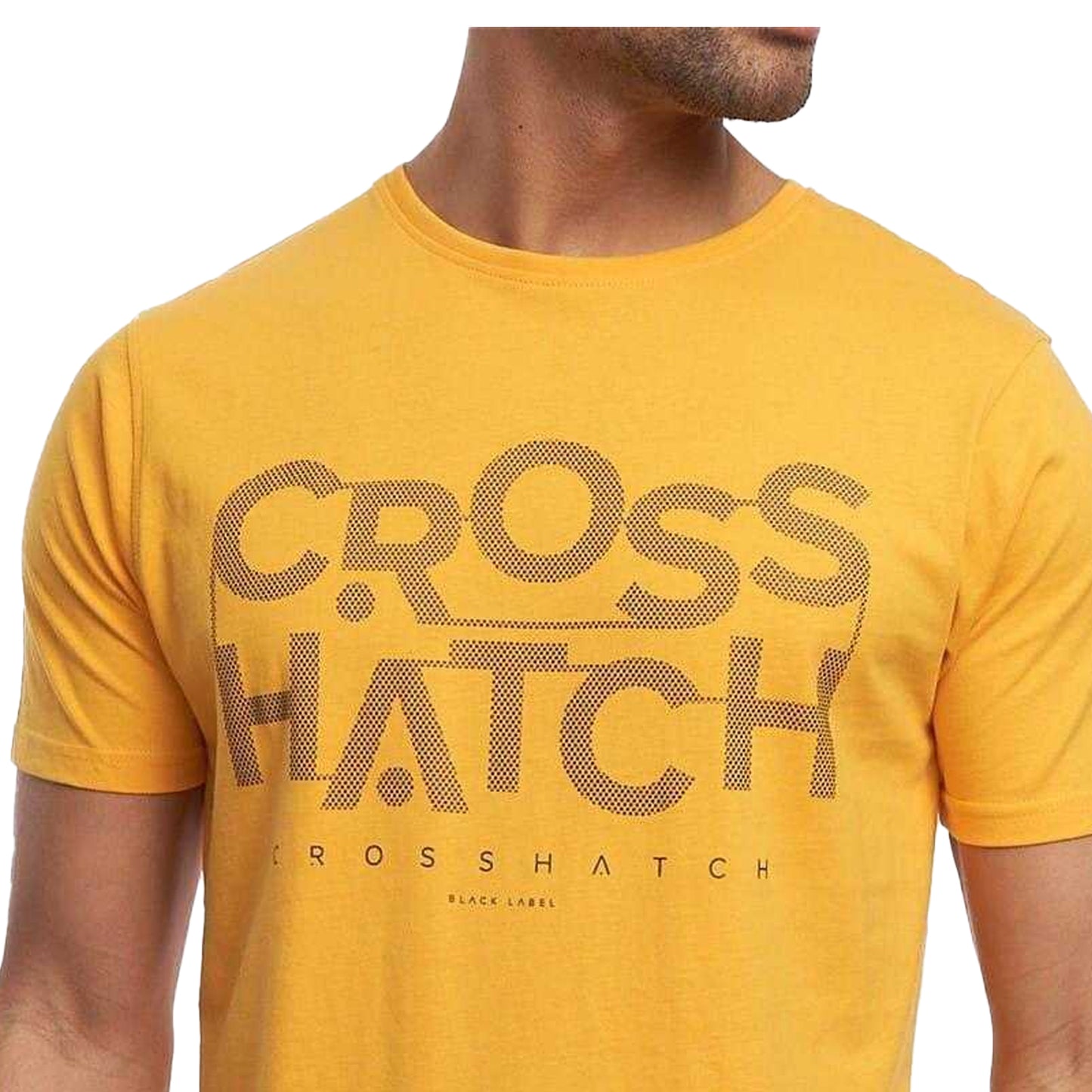 Yellow - Back - Crosshatch Mens Meshouts T-Shirt