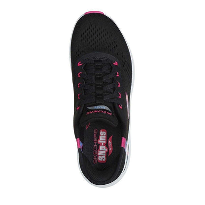 Black-Hot Pink - Lifestyle - Skechers Womens-Ladies Arch Fit 2.0 - Easy Chic Slip-In Trainers
