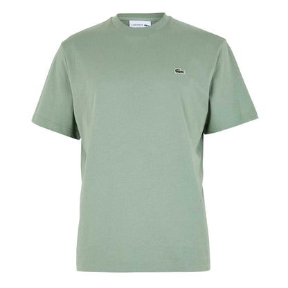 Thyme Green - Front - Lacoste Mens Embroidered Logo Premium Cotton T-Shirt