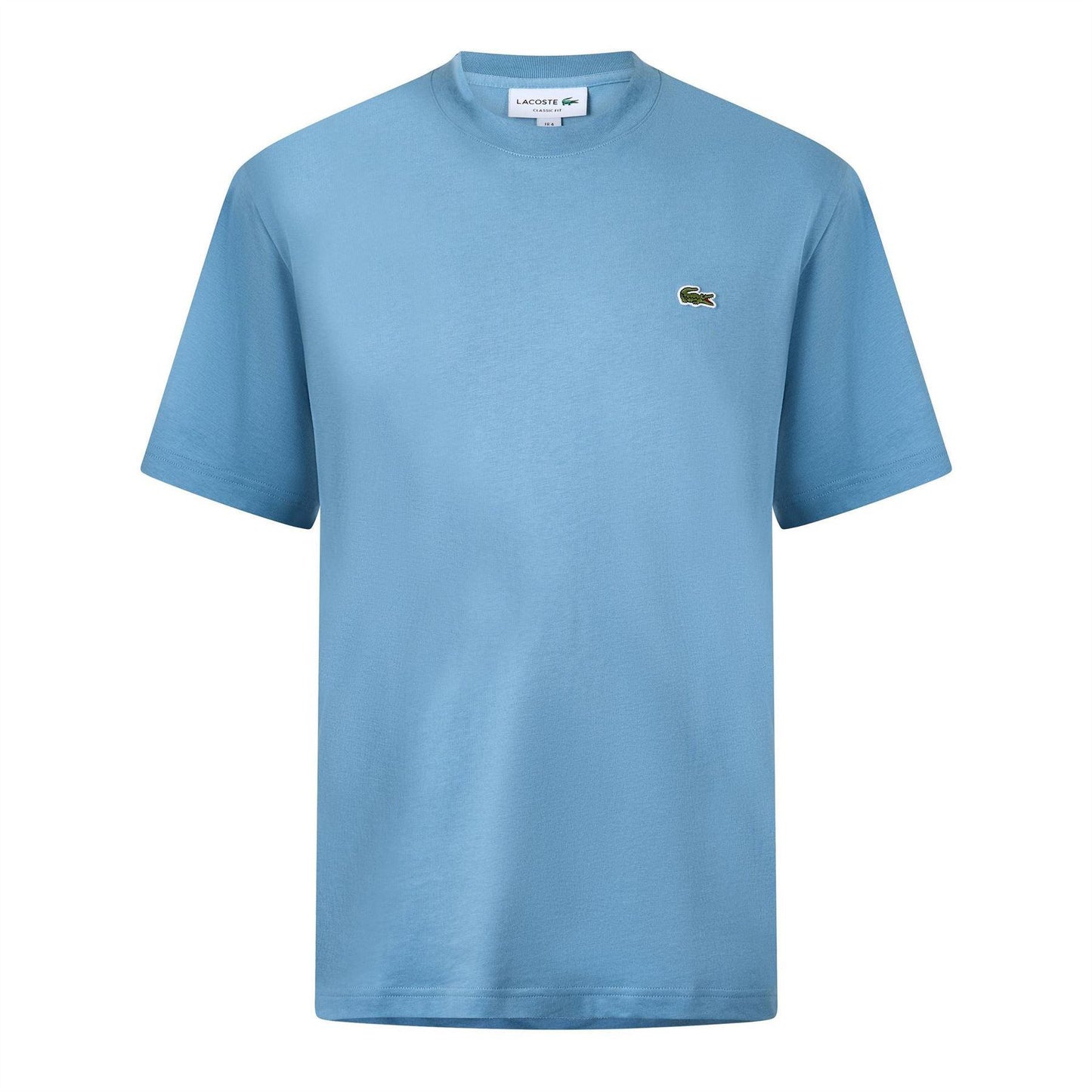 Blue - Front - Lacoste Mens Embroidered Logo Premium Cotton T-Shirt