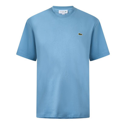 Blue - Front - Lacoste Mens Embroidered Logo Premium Cotton T-Shirt