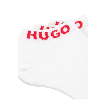 White - Back - Hugo Unisex Adult Logo Ankle Socks (Pack of 3)