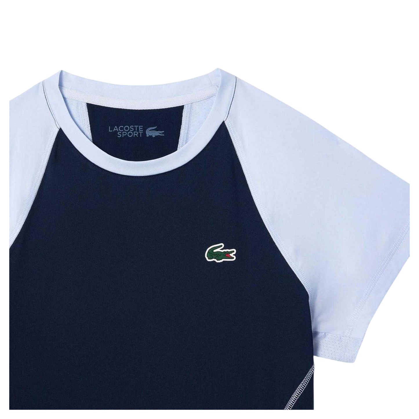 Blue - Side - Lacoste Womens-Ladies Quick Dry Slim T-Shirt