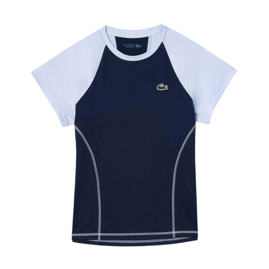 Blue - Front - Lacoste Womens-Ladies Quick Dry Slim T-Shirt