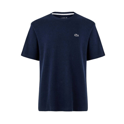 Navy - Front - Lacoste Mens Waffle Cotton Blend T-Shirt
