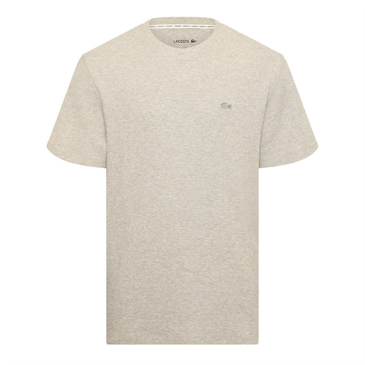 Silver Grey - Front - Lacoste Mens Waffle Cotton Blend T-Shirt