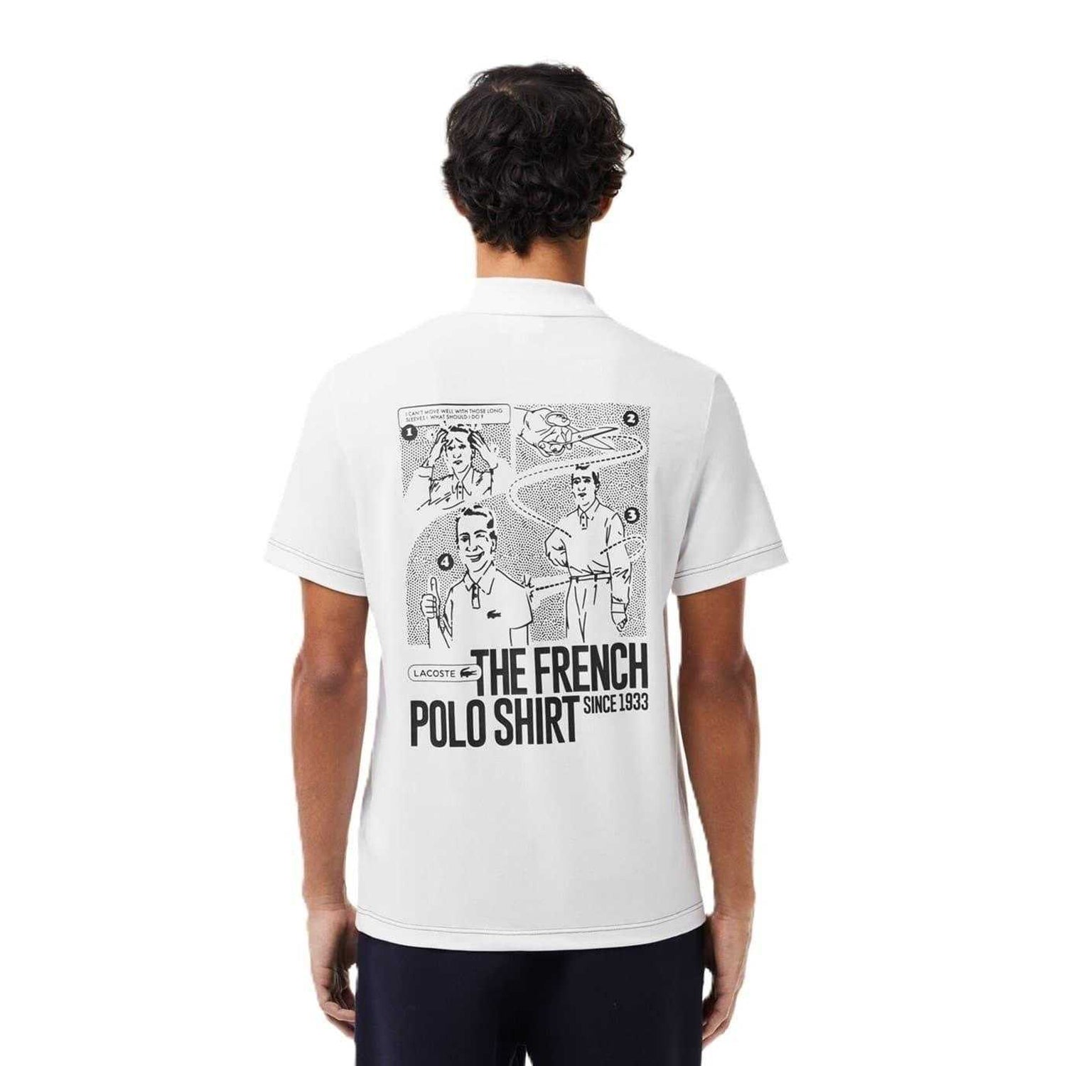 White - Back - Lacoste Mens The French Regular Polo Shirt