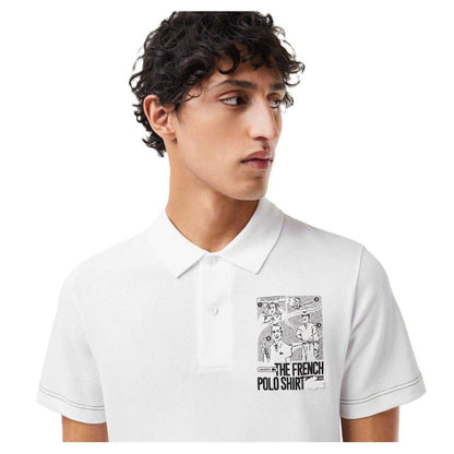 White - Side - Lacoste Mens The French Regular Polo Shirt