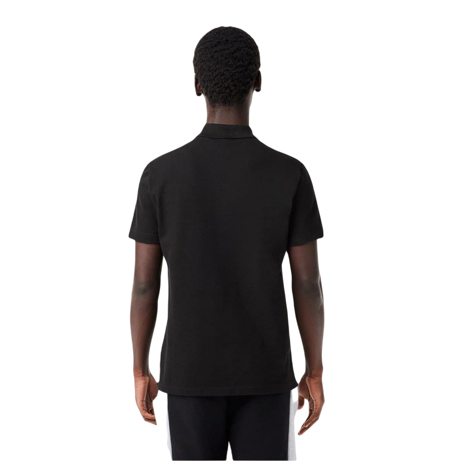 Black-Silver - Back - Lacoste Mens Colour Block Petit Pique Regular Polo Shirt