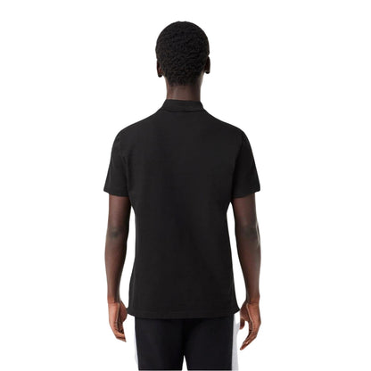 Black-Silver - Back - Lacoste Mens Colour Block Petit Pique Regular Polo Shirt