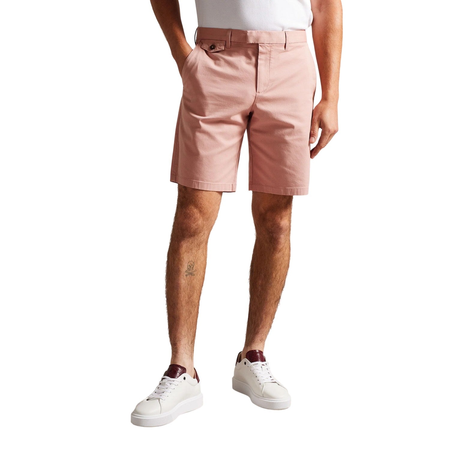 Mid Pink - Side - Ted Baker Mens Chino Shorts