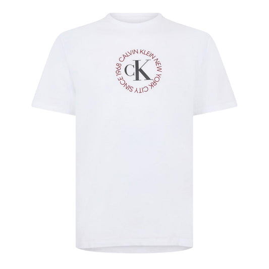 Brilliant White - Front - Calvin Klein Unisex Adult Regular T-Shirt