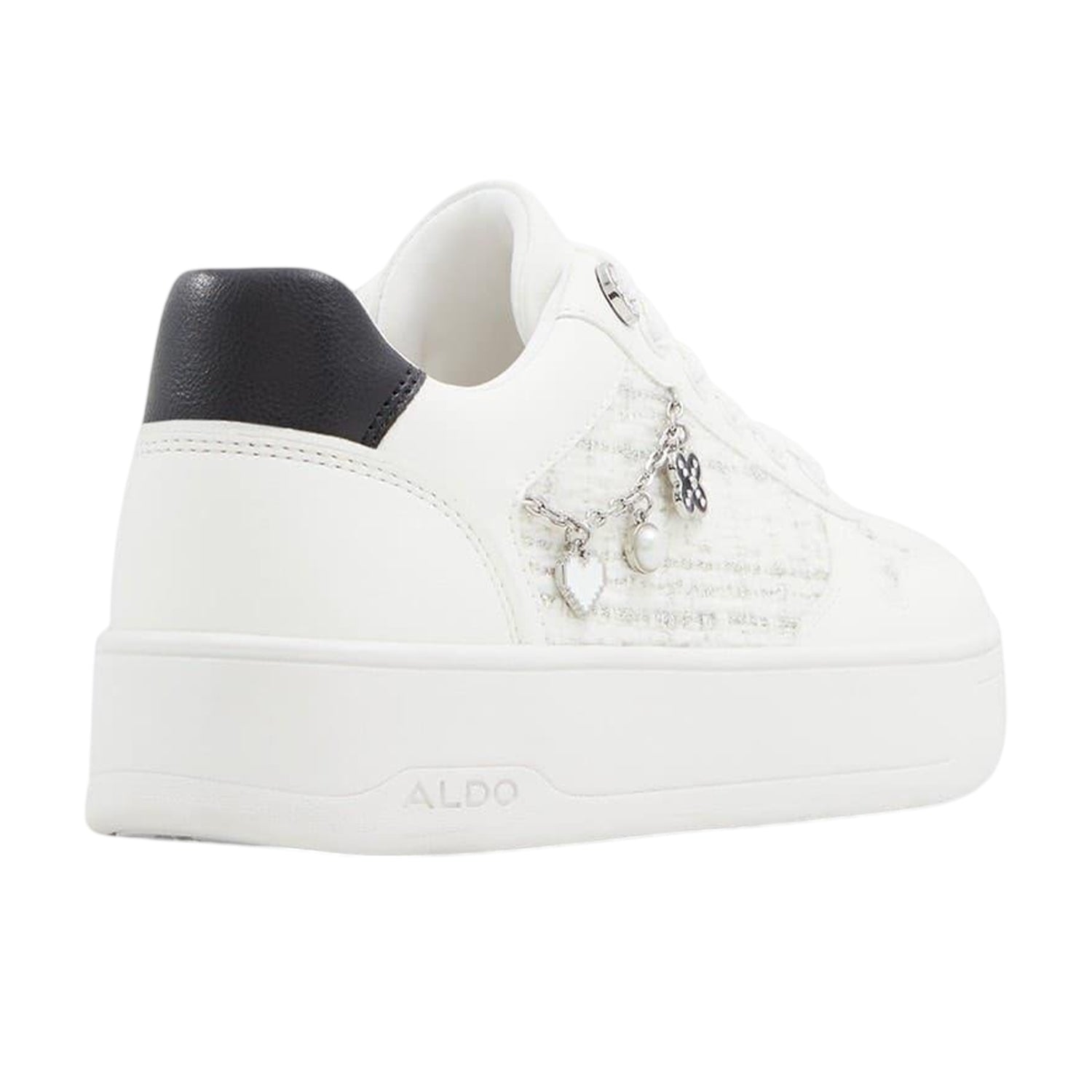 White-Black - Back - Aldo Womens-Ladies Marisette Platform Trainers