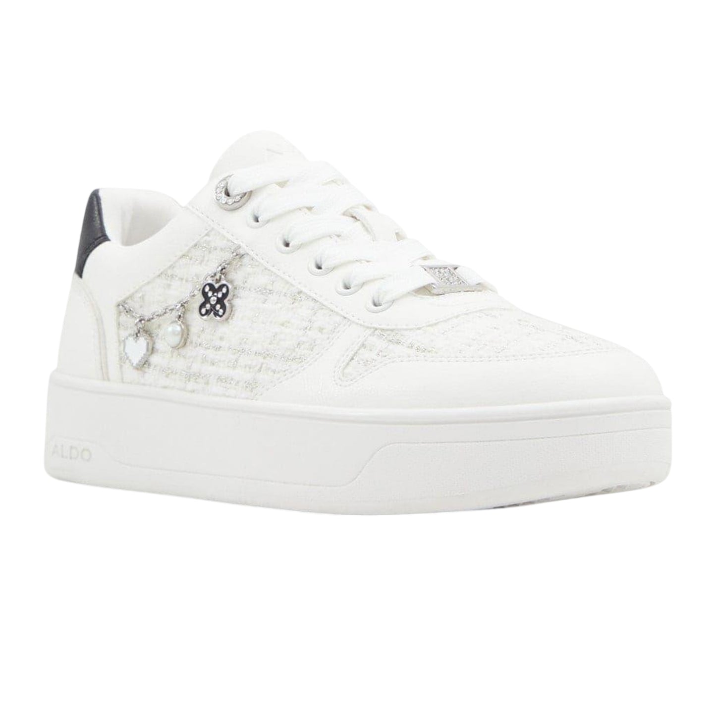 White-Black - Front - Aldo Womens-Ladies Marisette Platform Trainers